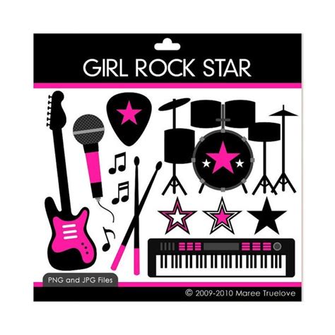 Girl Rock Star Clipart Digital Clip Art Graphics For Personal Or Co