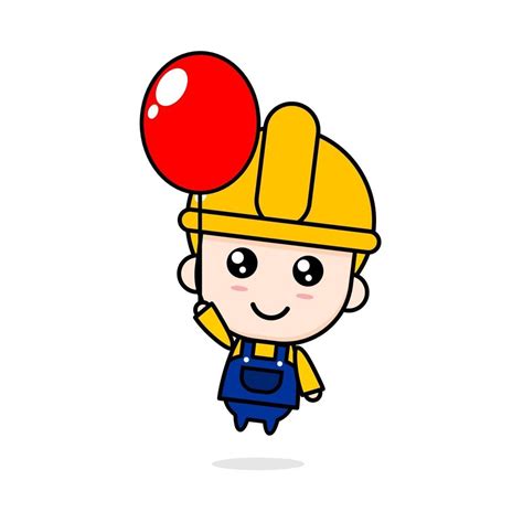 Cute Cartoon Engineer Chibi Vector Design 3353955 Vector Art At Vecteezy