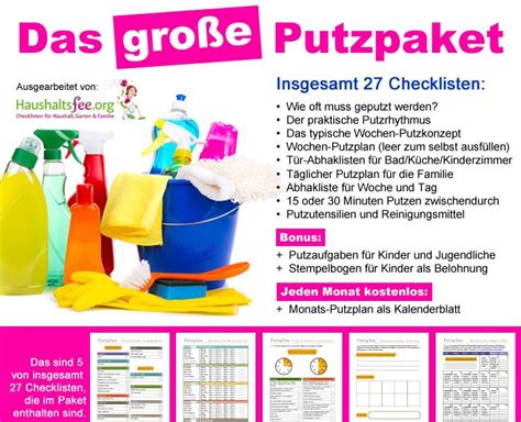 Sie möchten ihre wohnung putzen, aber wo anfangen? Endlich eine dauerhaft saubere Wohnung dank dem Putzplan ...