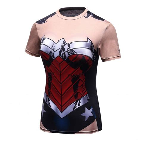 Badass Womens Superhero Compression Shirts Wonder Woman Outfit Women T Shirts For Women