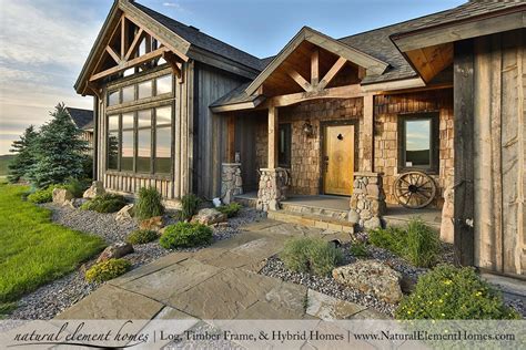 Hybrid log homes and timber. Plan of the Week - Shamrock Ranch | Natural Element Homes Like this exterior tweaked for ...