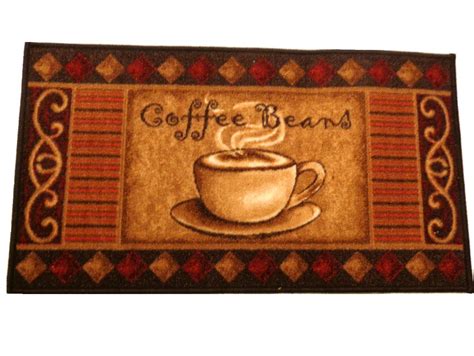 This hand or sports towel allows you to customize your room with a special design or color. Coffee Themed Kitchen Rug