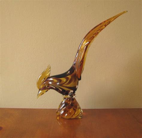 Vintage 1970 Ji Co Murano Art Glass Pheasant From