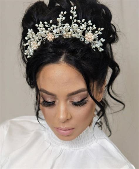 Pearl Tiara Crown Ducal Bridal Flower Crown White Head Jewelry Wedding