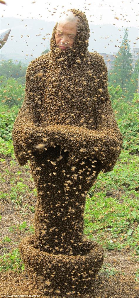Unbelievable Buzz Worthy Transformation Beekeeper Transforms Into Human Hive