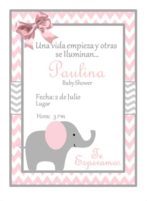 New Pink Elephant Baby Shower Invitation Invitaciones Baby