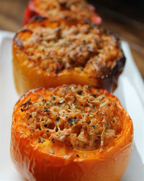Remove and discard any seeds and membranes from the cap and from the interior. Recipe: Vegetarian Stuffed Bell Peppers