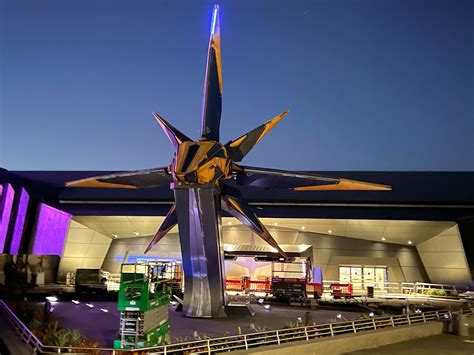 Nova Corps Star Blaster And Facade Light Up Epcot As Guardians Of The