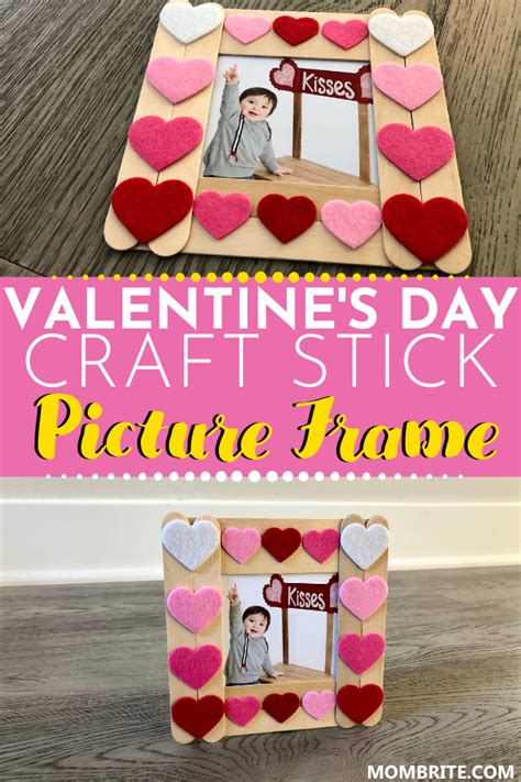 Simple And Easy Popsicle Stick Picture Frame Preschool Valentines