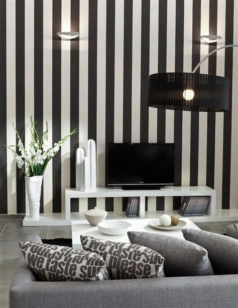 Striped Wallpaper For Living Room Wallsauce Drenched Panelled