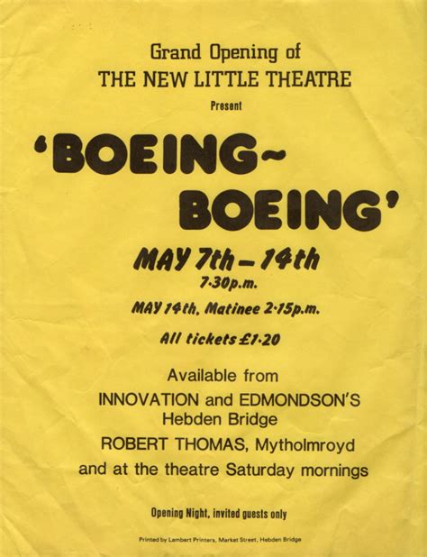 Boeing Boeing 1983 Hebden Bridge Little Theatre