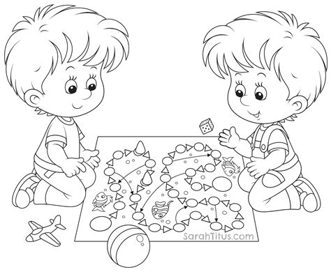 Free Coloring Pages Children Playing Download Free Co