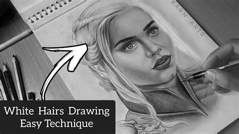 How To Draw White Hairs Emelia Cleark Drawing Karn Arts Youtube