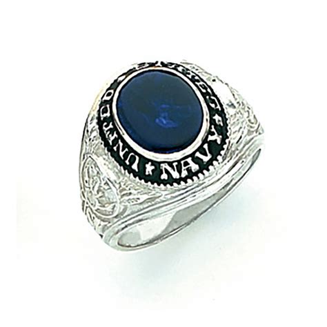 Sterling Silver Us Navy Ring With Blue Stone Arm113ss Joy Jewelers