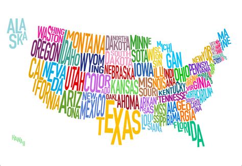 United States Of America Text Map Usa Art Print Poster S883 Ebay