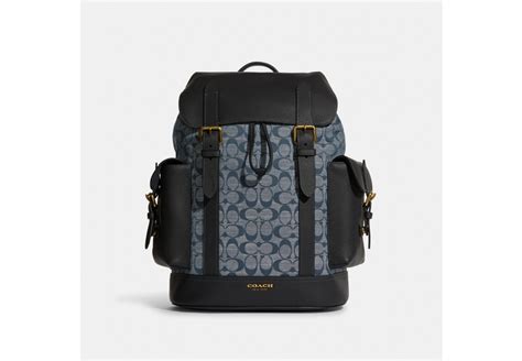 Coach Hudson Backpack In Signature Chambray In Black Modesens