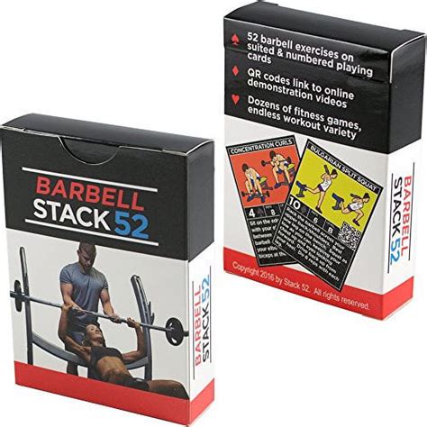 Barbell Exercise Cards By Strength Stack 52 Weight Lifting Playing