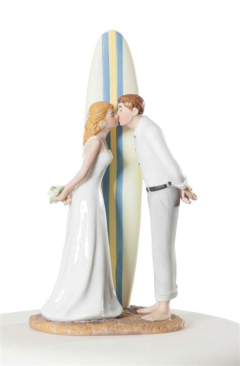 Personalized wedding cake topper, wooden cake toppers, mr mrs heart customized wedding date and last name to be bride & groom. "Summer Lovin" Surfer Beach Wedding Cake Topper | Wedding ...