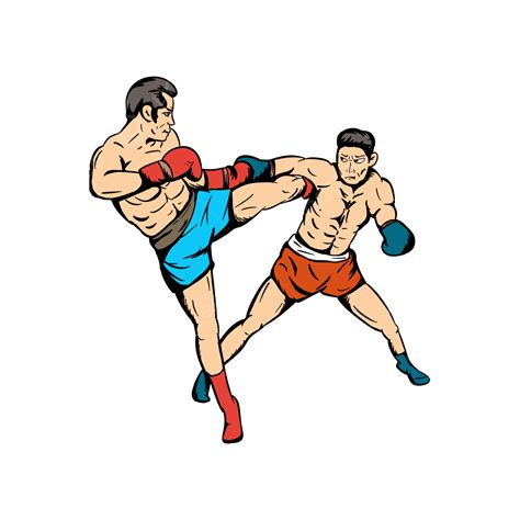 Muay Thai Character Cartoon Fighting Competition Thai Boxing Fighting