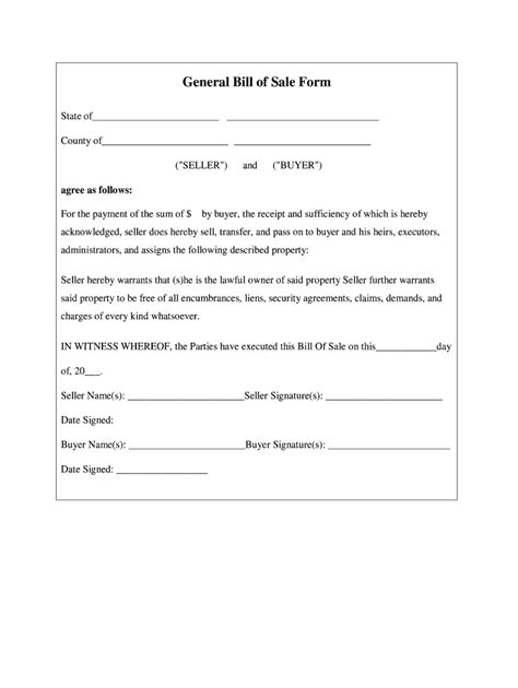 Bill Of Sale Form Fill Out And Sign Printable Pdf Tem