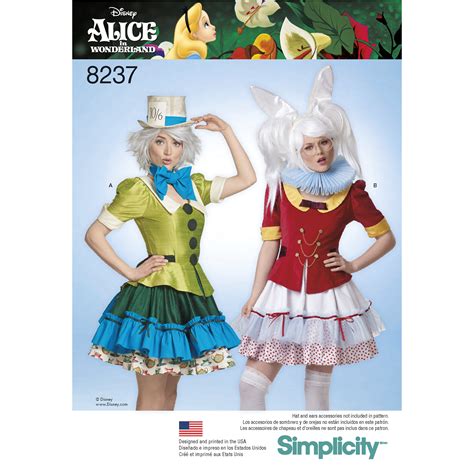 Simplicity 8237 Misses Alice In Wonderland Cosplay Costumes Sewing Pattern