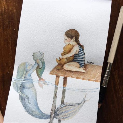 Ukranian Artist Snezhana Soosh Mermaid Drawings Mermaid Art