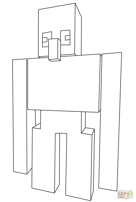 Minecraft IJzergolem kleurplaat Gratis Kleurplaten printen