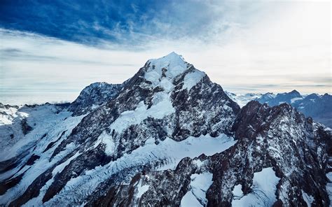 4k Wallpaper Mount Cook Peak Snow Covered Mountains New Zealand 5k
