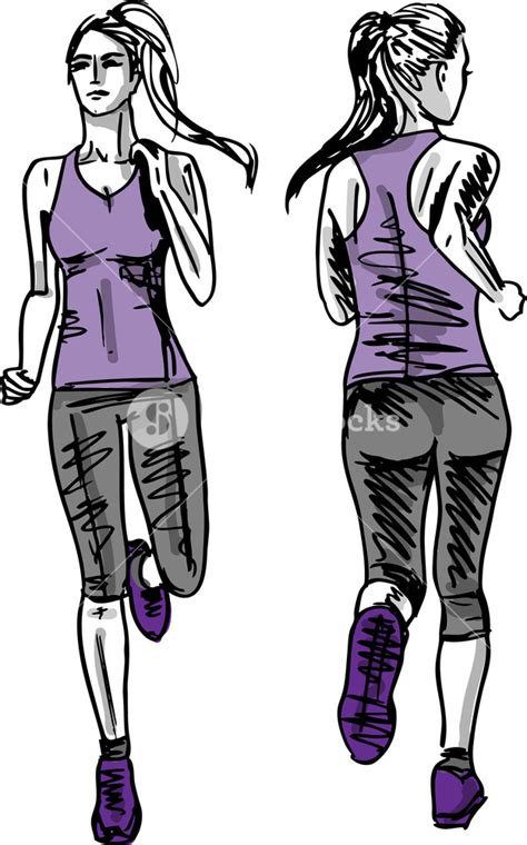 Sketch Of Female Marathon Runner Royalty Free Stock Image Storyblocks