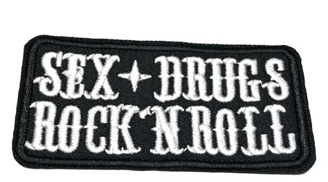 sex drugs rock n roll 3 5 w x 1 75 t iron sew on decorative patch ebay