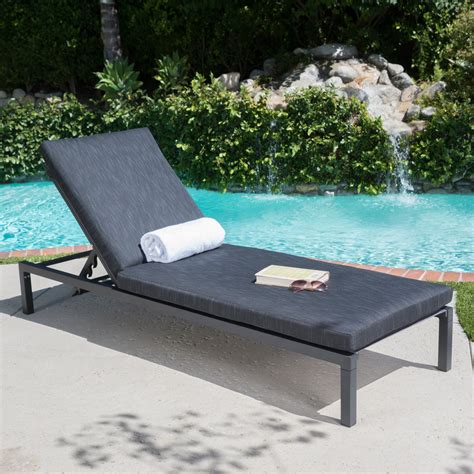 Nealie Outdoor Mesh Aluminum Frame Chaise Lounge W Water Resistant Cu