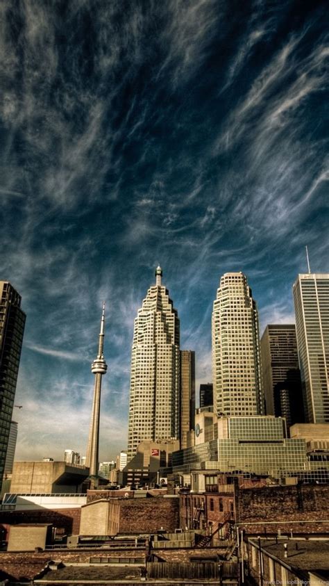 Download Wallpapers 750x1334 City Toronto Canada Sky Clouds