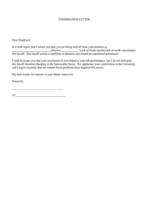 Sample Temporary Layoff Letter Due To Lack Of Work Fill Out And Sign