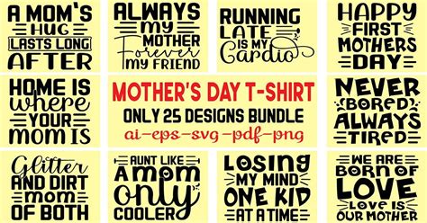 Mothers Day T Shirt Designs Bundle Bundle · Creative Fabrica