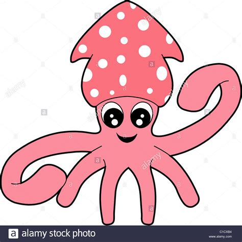 Cute Squid Cartoon Character Stock Photo Alamy