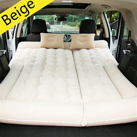 Beige Suv Car Inflatable Mattress Travel Back Seat Air Bed Durable