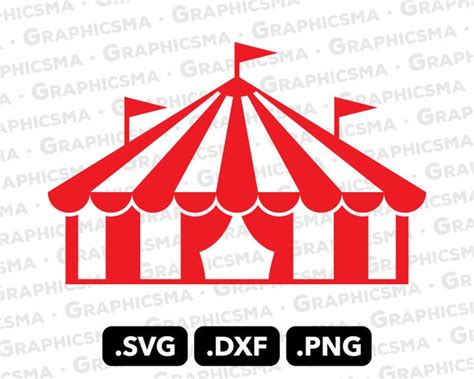 Circus SVG File Circus DXF Circus Png Carnival Red White Etsy
