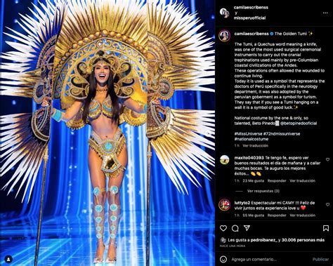Miss Universo 2023 Camila Escribens Luce Imponente Traje Típico Inspirado En El Tumi