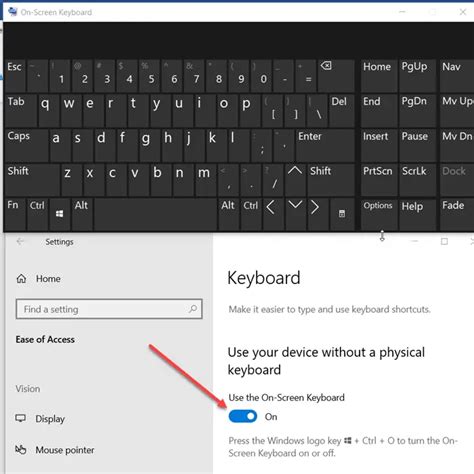 Ease Of Access Keyboard Settings On Windows 10