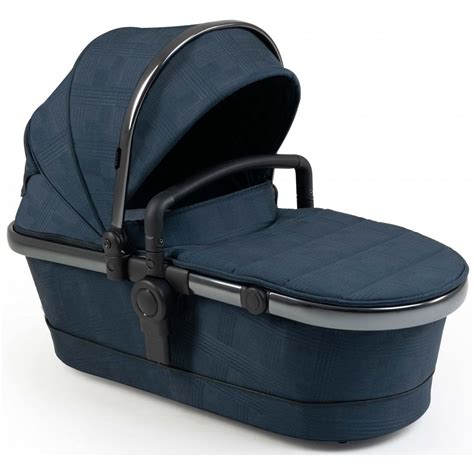 Icandy Peach Second Carrycot Fabric And Bumper Bar Navy Check At W H Watts