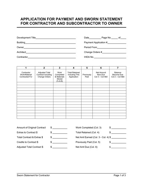 Contractor S Sworn Statement Fillable Form Printable Forms Free Online