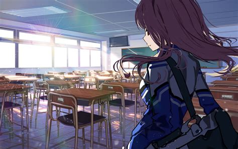 Download Wallpaper 3840x2400 Girl Schoolgirl Uniform School Anime