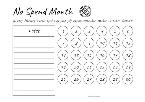 Calendars And Planners Paper And Party Supplies No Spend Tracker No Spend