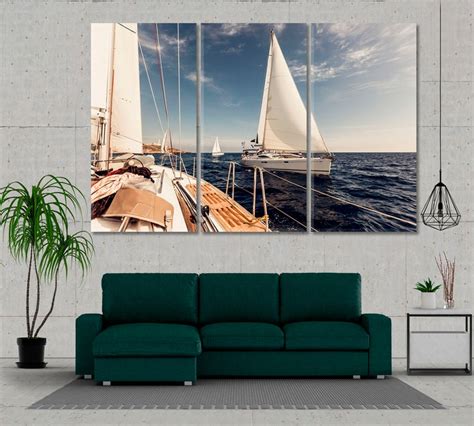Open Sea Sailing Ship Wall Decor Sailing Boat Wall Art Etsy