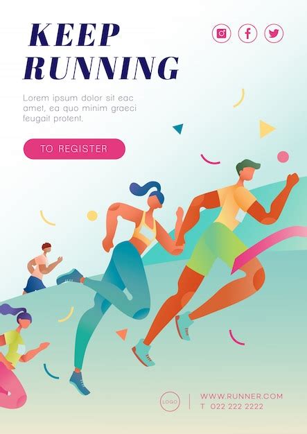 Premium Vector Marathon Running Poster