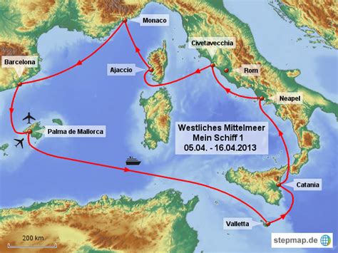 Monaco ist liegt nördlich von trebisacce. StepMap - Westliches Mittelmeer - Mein Schiff 1 ...