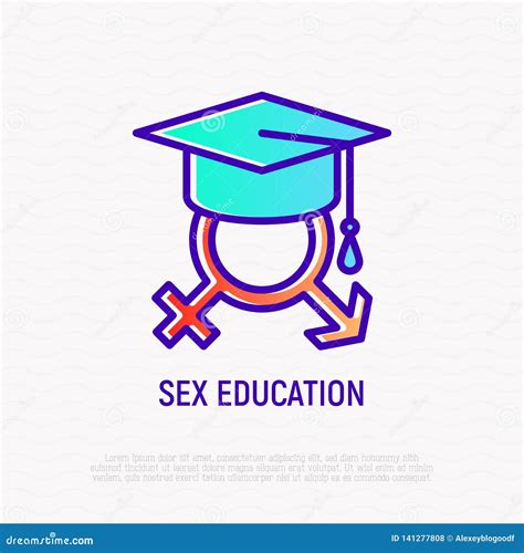 Sex Education Gender Symbols In Graduation Cap Stock Vector