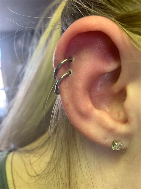 New Conch Piercing How Long Before You Were Able To Downsize Initial