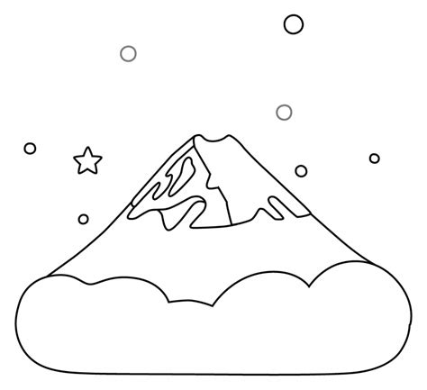 Mount Fuji Emoji Coloring Page Colouringpages