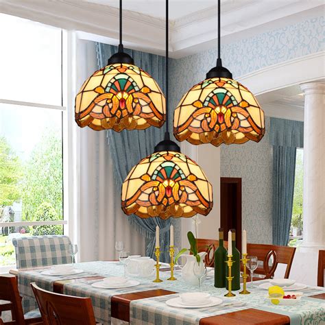 Tiffany Style Ceiling Lamp Bar Kitchen Island Stained Glass Shade